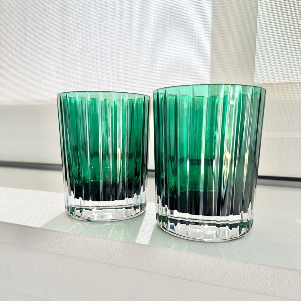 ❌SOLD❌ NIB ✨ Baccarat Crystal Harmonie Colors Of Joy Tumblers in Emerald